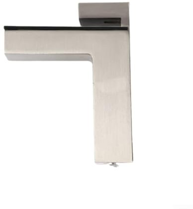 Volakebeing Glasplatten-Stützklemme, Zinklegierung, verstellbare Höhe, Halterung mit rutschfester Dichtung für Vitrinen, Regalsystem, 2 Stück (groß gebürstet)