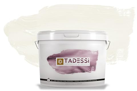 TADESSI Color Vista Wandfarbe Creme - Alabaster - Matte Dispersionsfarbe - Hochwertige Innenfarbe für Wand und Decke - 2.5 Liter