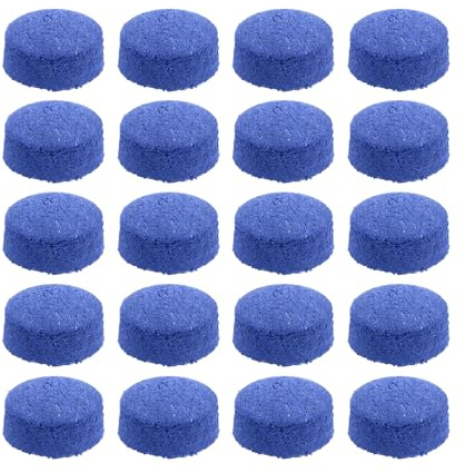Solvind 9mm Dia Pool Cue Tips, 20 Pack Pool Billiard Cue Tips Pool Stick Replacement Tips Pool Stick Tips Snooker Cue Tips, Blue