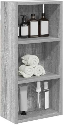 vidaXL Badezimmer-Wandschrank Sonoma-Grau 30 x 16 x 62,5 cm