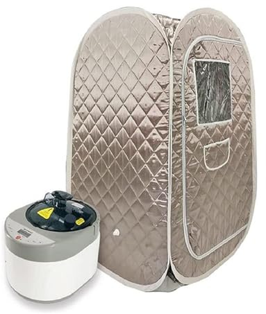 Sauna Portatile, Set sauna a e domestica for tutto il corpo, sauna spa for una persona grande pentola a e da 4 litri con terapia disintossicante a controllo remoto della temperatura temporale(Grey)