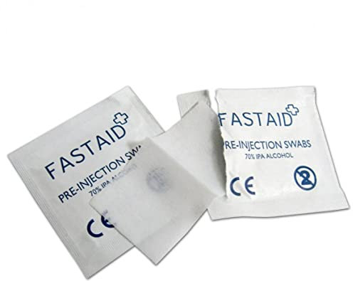 Fastaid 70% IPA Alcohol Wipes, Swabs for Electronics, Tattoo, Pre-Injection Cleaning, Multiple Listing (200)