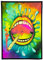 PSYWORK Schwarzlicht Stoffposter Neon | Happy Joint | 0,5 x 0,7m | UV-aktiv | fluoreszierend | Wandbehang Stoffbanner Poster Wandbild Kunstdruck Dekobild Dekoration Wandteppich