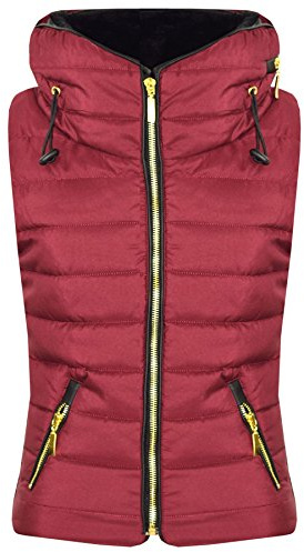 A2Z 4 Kids Kids Girls Boys Sleeveless Hooded Padded Quilted - Gilet Puffer 466 Wine 5-6