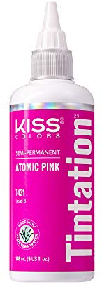 Kiss Tintation Semi Permanent Hair Colour With Argan Oil, Aloe Vera - Atomic Pink T431