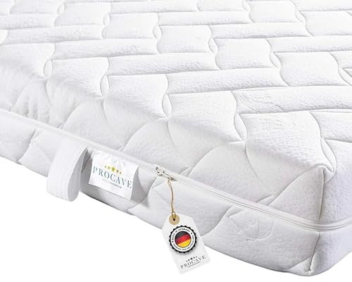 PROCAVE AloeVera Matratzenbezug versteppt, mit 4-Seiten Reißverschluss und 4 Handgriffen, 100% aus Deutschland in 180x200 cm für Matratzen-Höhe 28cm