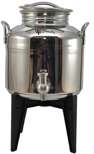 direct&friendly | 3-Liter Edelstahlbehälter | Olivenölfaß mit Zapfhahn und große Einfüllöffnung mit Schraubdeckel