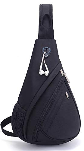 MaYee Umhängetasche, Umhängetasche, Brustrucksack, Messenger-Schulter-Tagesrucksack für Outdoor, Radfahren, Laufen, Wandern, Klettern und Reisen, Schwarz