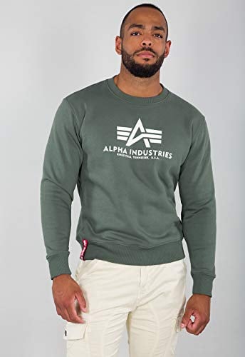 Alpha Industries Herren Basic Sweatshirt, Blickdicht, Grün (Vintage Grün), XXL