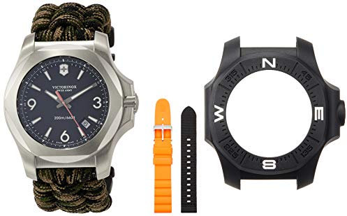 Victorinox Herren-Uhr I.N.O.X., Herren-Armbanduhr, analog, Quarz, Wasserdicht bis 200 m, Gehäuse-Ø 43 mm, Armband 21 mm, 134,3 g, Schwarz/Grün