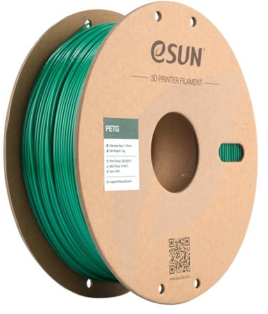 eSUN PETG 3D Printing Filament 1.75mm, 1KG Spool(2.2 LBS), Solid Green | 3D Printer Filament for 3D Printers, Dimensional Accuracy +/- 0.05mm