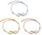 Bracelet pour femme avec symbole de l'infini et cœur, en argent 925 incrusté de zircones- bracelet réglable, Cadeau de Noël ou d'anniversaire, argent/or rose