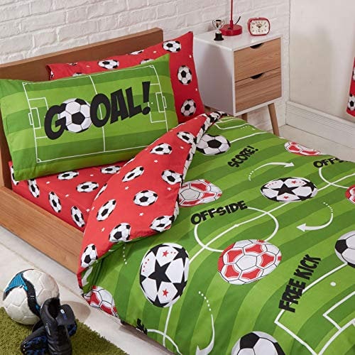 Rapport Fußball rot Junior Bettbezug und Kissenbezug Set