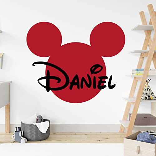 Disney Wandtattoo Micky Maus Silhouette, personalisierbar, Kirsche