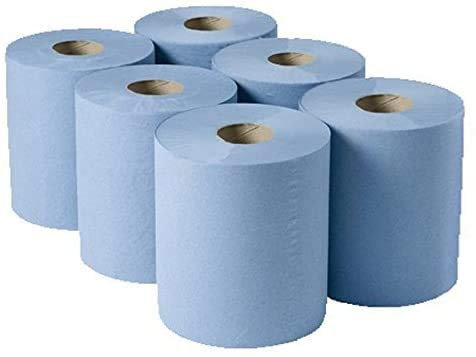 Indigo® Blue Centrefeed Roll – 6 Pack | 150m x 166mm | 2-Ply Strong & Absorbent Paper Towels for Cleaning, Hand Drying & Wiping | Fits Standard Dispensers for Kitchens, Bathrooms & Workplaces