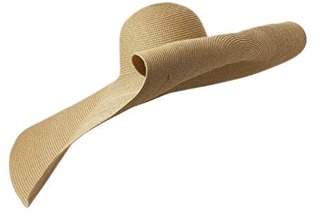 Petalum Chapeau Paille Femme Capeline de Plage Eté Soleil Anti UV Souple Pliable Large Bord Surdimmensionné Summer Hat Vacance Photographie Voyage (kaki)