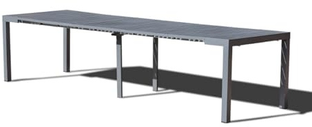 CONCEPT USINE | Console Extensible en Aluminium 2 à 10 Places | Design OLHAO Gris Foncé | Table à Rallonge d'Extérieur Moderne et Pratique | Rangement Facile