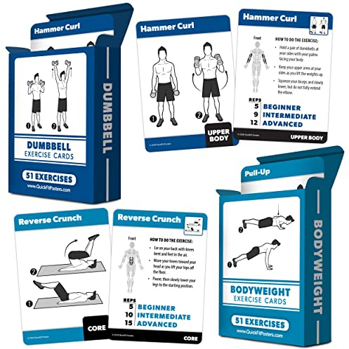 Palace Learning: 2 Stück – Fitnesskarten – über 100 Übungen (Bodyweight & Hantel)