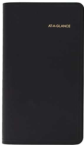 AT-A-GLANCE Taschenkalender 2023, Terminbuch, 8,9 x 16,5 cm, Taschengröße, nachfüllbar, Telefon/Adresse, schwarz (7000805)