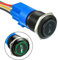 EPLZON 16MM 12 V bocina de coche botón momentáneo rojo LED iluminado momentáneo altavoz de metal interruptor de palanca de bocina de aire con cable de enchufe (Verde)