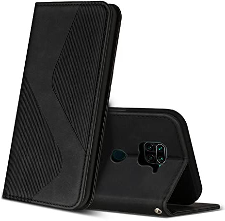 ZONNAVI Funda para Xiaomi Redmi Note 9, Funda Libro de Cuero con Ranura para Tarjeta y Magnético, Wallet Flip Caso Cubierta Case Carcasa para Xiaomi Redmi Note 9 (Negro)