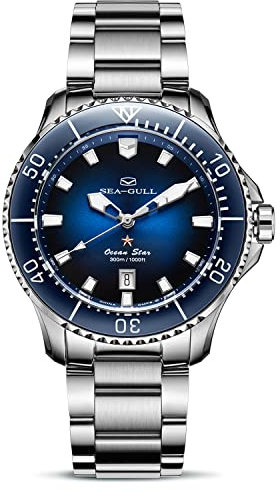 SEA-Gull Uhren Seagull Uhren Herren Automatische Mechanische Armbanduhr Taucheruhr Herrenuhr 300M Wasserdichtigkeit 316L Edelstahl Saphirblende Ozean