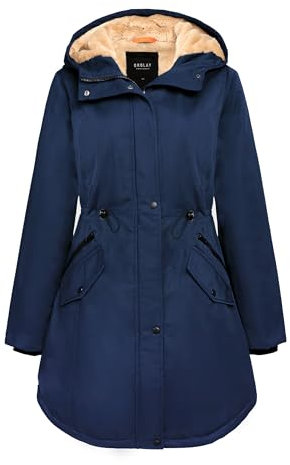 Orolay Blousons Coupe-vent Printemps Manteau Chaud Mi-long D'extérieur pour Femme s Marine XXL