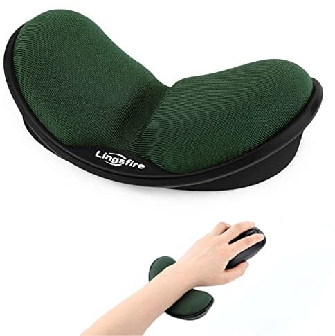 Augot Memory Foam Mouse Wrist Rest, Mouse Pad Mat Keyboard Wrist Rest Pad Anti-Skid Mousepad Support Wrist Rest Mat Wrist Support for Computer Laptop Office Work Gaming Wrist Pain Relief (Dark Green)