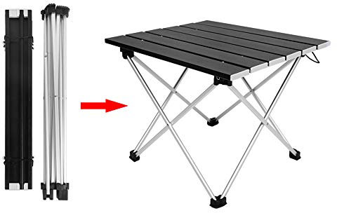 Mesa de Camping Plegable, Mesa de Playa portátil Mesa de Marco de Aluminio para Exteriores para Playa al Aire Libre Barbacoa Picnic Cocina Senderismo Pesca