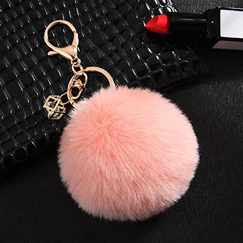 Schlüsselanhänger Schlüsselanhänger Schlüsselanhänger Damen Herren Accessoires 8 cm Ball Legierung Schlüsselanhänger Tasche Charm Ball Edelstein Anhänger Schlüsselanhänger (Koreapink Einheitsgröße)