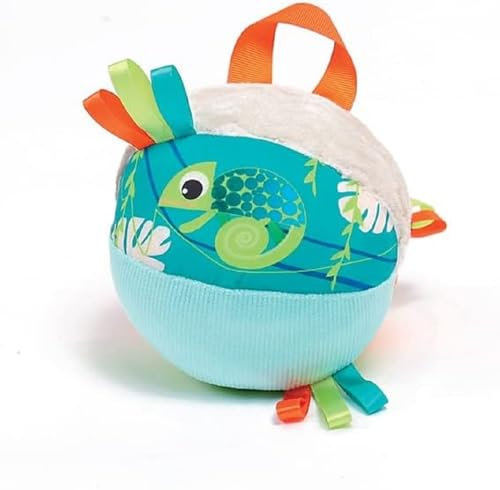 Ludi - Balle d'éveil Caméléon - Multiples Texture - Jeu pour bébé - Dès 3 Mois