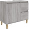 vidaXL Armoire de Salle de Bain, Meuble de Rangement avec 2 Tiroirs et Compartiment, Organisateur de Toilette Intérieur, Scandinave, Sonoma Gris Bois d'Ingénierie