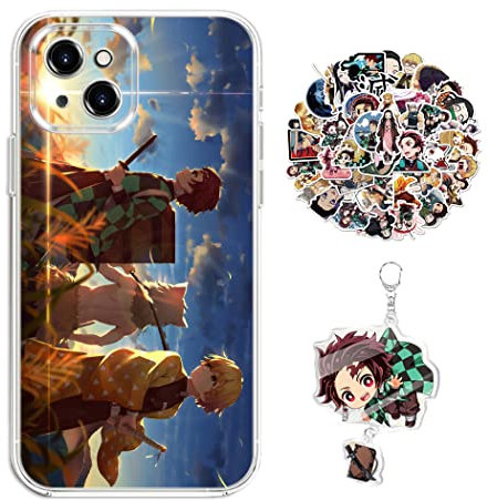 Compatible with iPhone XS Max Case Demon -Slayer Kokomi Anime Design [With Keychain and 50pcs Stickers] Cartoon Transparent Soft Silicona Case for iPhone XS Max