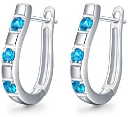 REDSUN Frauen Creolen Ohrringe U-förmig Ohrringe 925 Sterling Silber mit Cubic Zirkonia Huggie Hoop Ohrringe Schmuck Geschenke für Frauen Mädchen