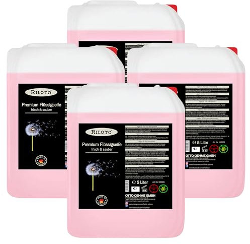 Lorito frisch & sauber Premium Flüssigseife 4 x 5L vegan - Handseife flüssig zur sanften & schonenden Handreinigung, Wohlduftende Nachfüllseife für Seifenspender