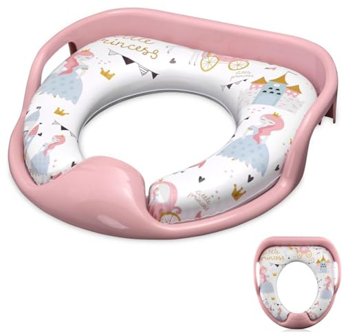 Lorelli Toilettensitz weich, Handgriffe, gepolstertes Sitzkissen, Spritzschutz, Farbe:rosa