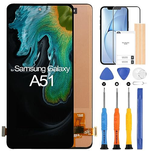 ARSSLY LCD Display für Samsung Galaxy A51 4G A515F 6,5 Zoll Touchscreen für SM-A515F Digitazer Glasplatte Assembly Ersatz mit Installation von Werkzeugen, gehärtetes Glas, Incell