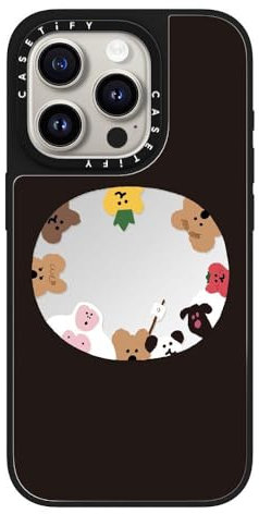 CASETiFY Mirror iPhone 15 Pro Hülle [Reflektierend/1,5 m Fallschutz/Kompatibel mit Magsafe] - Anybody There? - Silber auf Schwarz