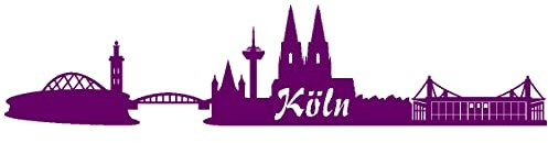 Samunshi® Aufkleber Köln Skyline Autoaufkleber 40 x 8,8cm violett