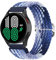 LKQASD 20 mm geflochtenes Solo-Loop-Armband, kompatibel mit Galaxy Watch 6/5/4, 44 mm, 40 mm, Nylon-Armband, kompatibel mit Watch 5 Pro 45 mm/4/6Classic 47, 43 mm (Color : Blueberry, Size : Galaxy 6