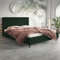 MOTIVENA Gloria Chesterfield Polsterbett 180x200 Mit Füßen, Ohne Bettkasten, Samt, Mit Lattenrost Und Kopfteil, Ohne Matratze, Grün