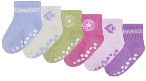 Converse Unisex Kinder CHN Core 6pk Grip Inf Tod Scks Socks, Mystic Sky, 6 Monate