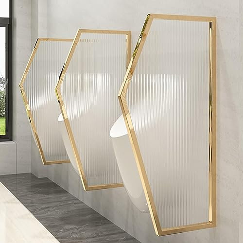 CAFIEDR Urinal-Toilettentrennwand, Urinal-Schirmschutz für Erwachsene, wasserdichte Urinal-Trennwand für öffentliche Toiletten, geeignet für Schulen (Gold, 3 Stück) (Gold, 3 Stück)