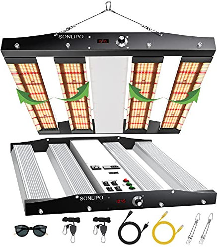 JideTech SPC2500 Pflanzenlampen LED Grow Lampe 120x120cm Abdeckung mit 1220 Sam-sung LEDs & Dimmbar Daisy Chain, 250W Vollspektrum Pflanzenlicht für Zimmerpflanzen, Gemüse, Blume