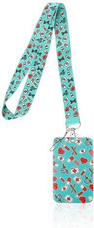 1 set porta carte infermiera, accessori per infermiere, cordino per infermiera, accessori medici, portachiavi per infermiere, cordino per cellulare