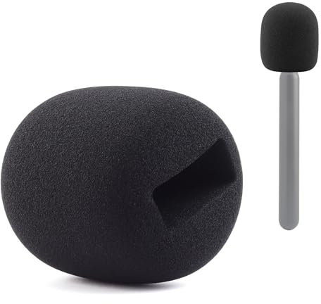JCMOYUTY Foam Cover for DJI/Rode Wireless Microphone/Rode Interview Go Handheld Holder Black Stand Pop Filter
