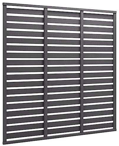Gitterzaun Sichtschutz Garten Hundezäune Staketenzaun - Zaunelement WPC 180 x 180 cm Grau für Wohnung Draußen Terrasse Garten