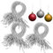 Molain 300 stück Weihnachten Ornament Haken, Ornament Aufhänger mit Snap Ornament String für Weihnachtsbaum Urlaub Partei hängende Dekorationen Seile vorgeschnitten Ribbon Haken einfach(Silber)