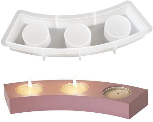 Silikonform Kerzenhalter, 3D Poröse Silikonformen Gießformen Kerzenhalter, DIY Zement Kerzenhalter, Stabkerzenhalter Silikonformen für Beton, Silikonform Gießform Kerzenhalter für DIY Kerzenständer