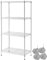 Nilpferd® Lagerregal,Regal,Gitterregal Metall,Vorratsregal,Kellerregal, Lagerregal aus Metall für Keller, Wohnzimmer, Büro, Easy verstellbare Ablagen, maximales Gewicht 400kg,(59x34x120cm H) Chrom